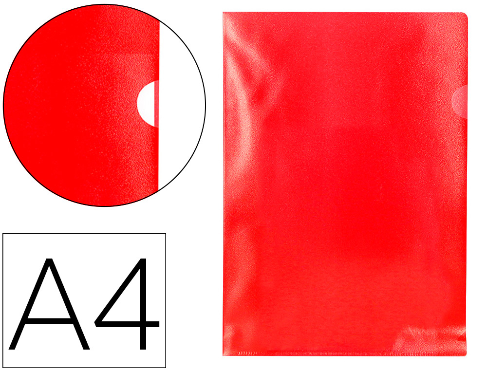 CARPETA DOSSIER UERO PLASTICO Q-CONNECT DIN A4 120 MICRAS ROJA CAJA DE 100 UNIDADES