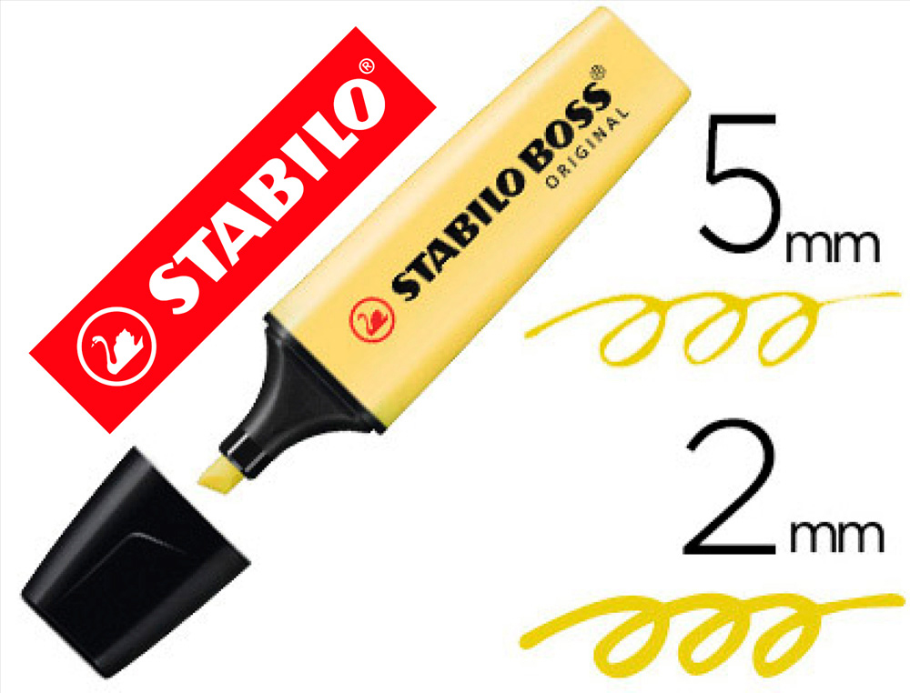 ROTULADOR STABILO BOSS PASTEL FLUORESCENTE 70 AMARILLO CREMOSO