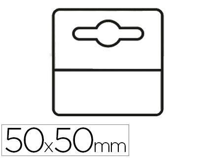ETIQUETA COLGADOR ADHESIVA DJOIS EN PVC 50X50 MM PACK DE 1000 UNIDADES