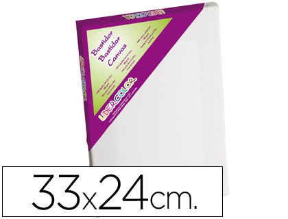 BASTIDOR LIDERPAPEL4F LIENZO GRAPADO TRASERO ALGODON 100% MARCO PAWLONIA 1,8X3,8 CM BORDES MADERA 33X24 CM