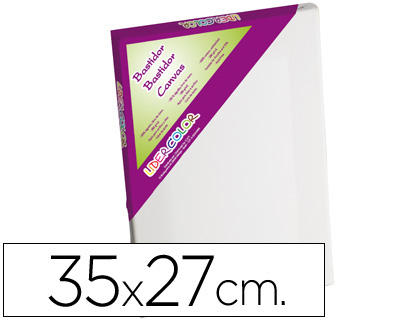 BASTIDOR LIDERPAPEL5F LIENZO GRAPADO TRASERO ALGODON 100% MARCO PAWLONIA 1,8X3,8 CM BORDES MADERA 35X27 CM